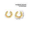 SHIXIN 2Pcs Minimalist Stainless Steel 18K Gold Plated Ear Clip Women Classic C Shape Ear Cuff No Piercing Earring Daily Jewelry