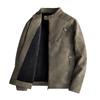 Verdickte Fleece-Lederjacke Leder Herren Lederbekleidung Herbst und Winter Motorradbekleidung Freizeit Radbekleidung Stehkragenjacke