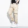 Pantaloni da lavoro da uomo primavera e autunno cotone multitasche casual con coulisse