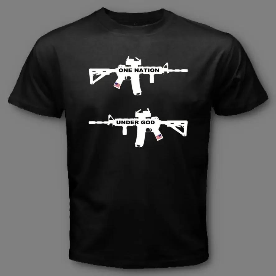 

One Nation Under God AR15 Rifle 2nd Amendment TShirt 100 Cotton ONeck Summer Short Sleeve Casual Mens Tshirt Size S3XL 4XL