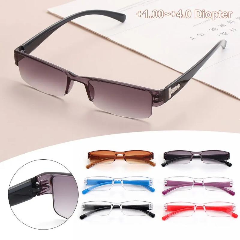 1 PC Half Frame Reading Glasses Women/Men Older Fashion Presbyopic Eyeglasses Portable High-definition Vision Care +1.0~+4.0