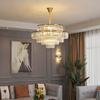 Luxury Living Room Gold Metal  Led Pendant Lights  Crystal Round Pendant Lamp Led Hanging Lamp Indoor Lighting Fixtures