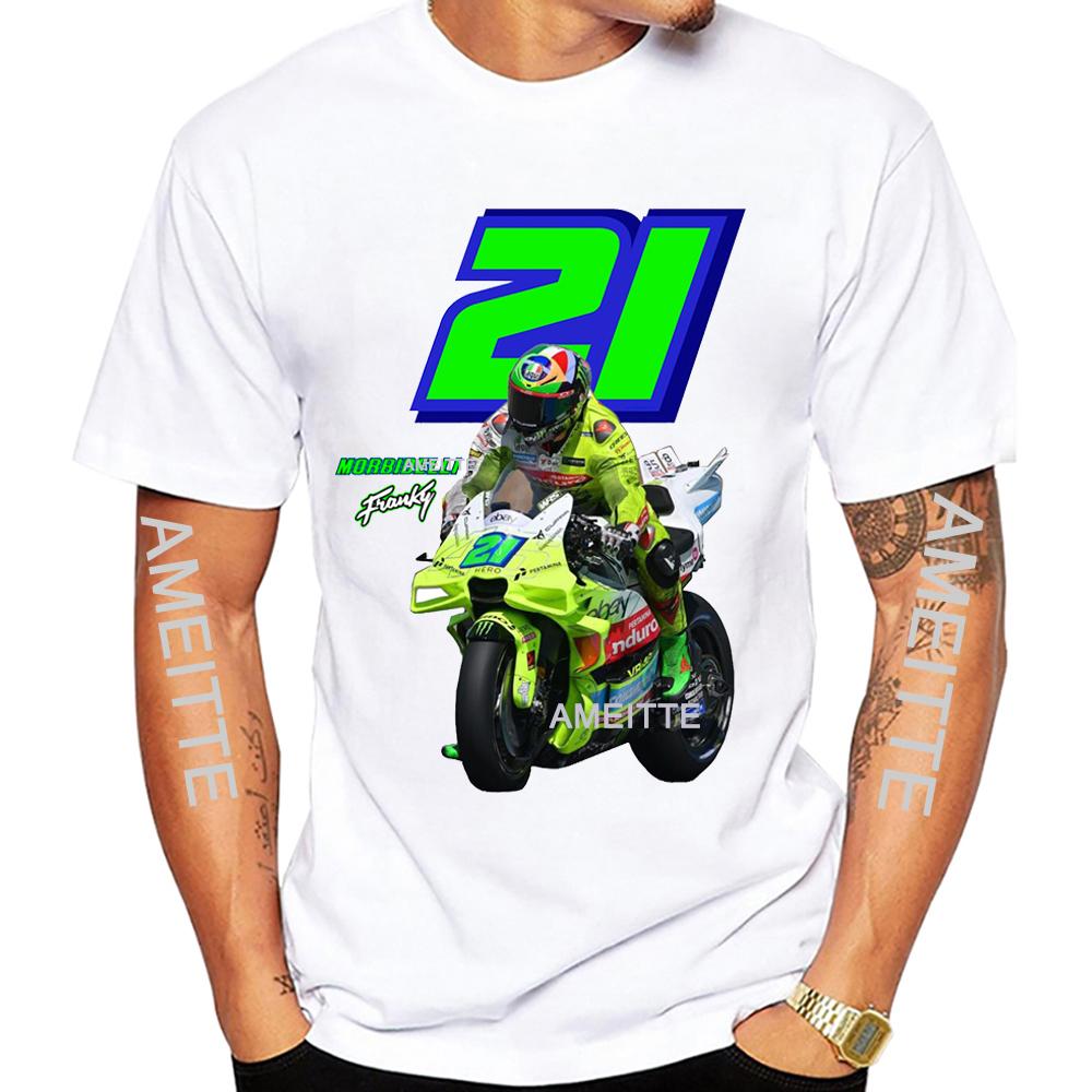 2025 Cool Franco Morbidelli 21 Gp Race Tshirt New Summer Unisex Short Sleeve Boy Sport Casual Tops Motorcycle Rider Tees
