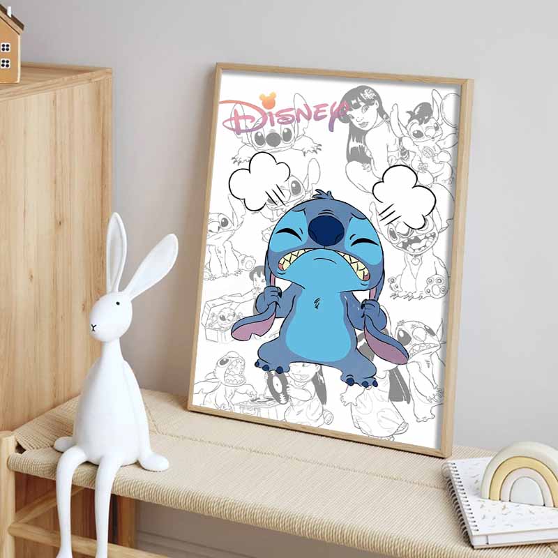Disney Diamant Malerei: Stitch wird verrückt Kreative Illustration 5D Diamantmalerei Kunst Stickerei Kreuzstich Raumdekoration