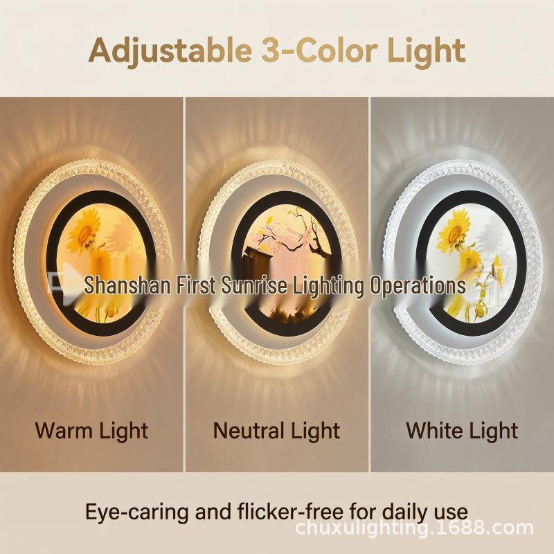 Chinese Style Wave Pattern Wall Lamp for Bedroom and Living Room Decor