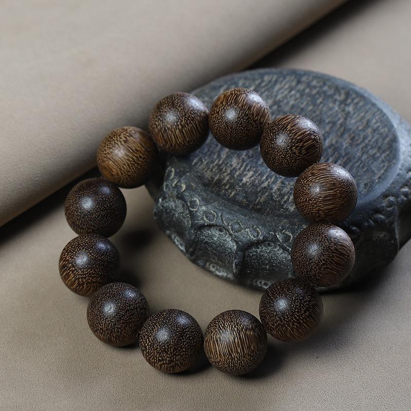 Nha Trang Bai Qinan Agarwood 20 Bracelet, Submerged Old Material Wenwan Men's and Women's Single Circle Buddha Beads, Bracelet
