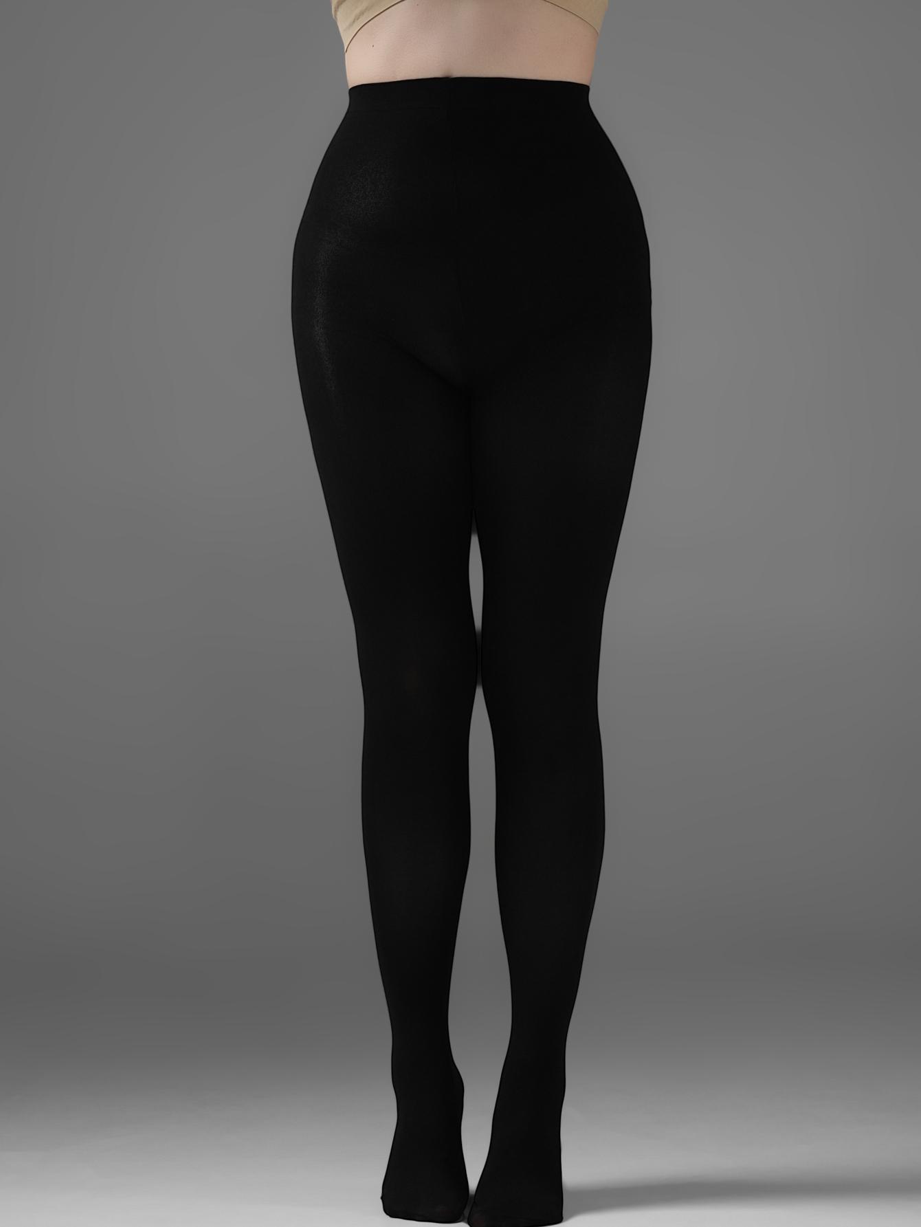 

Женские Сексуальные Удобные Черные Эластичные Тонкие Колготки Большого Размера, Одинарная Упаковка - Мягкие Эластичные Леггинсы для Полных Дам 1XL чёрный