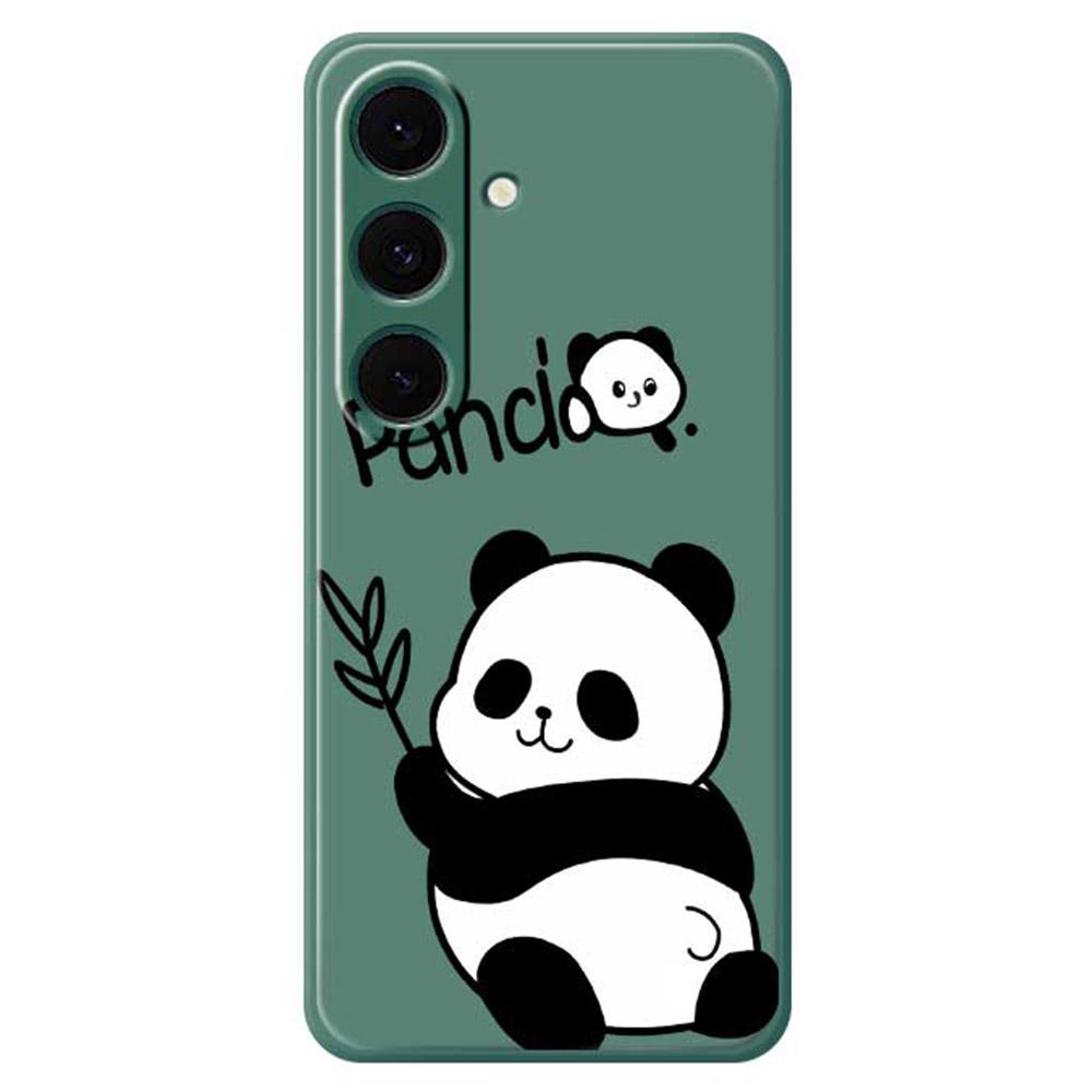 For Samsung Galaxy S25+ Case Panda Pattern Printing Straight Edge TPU Phone Back Cover