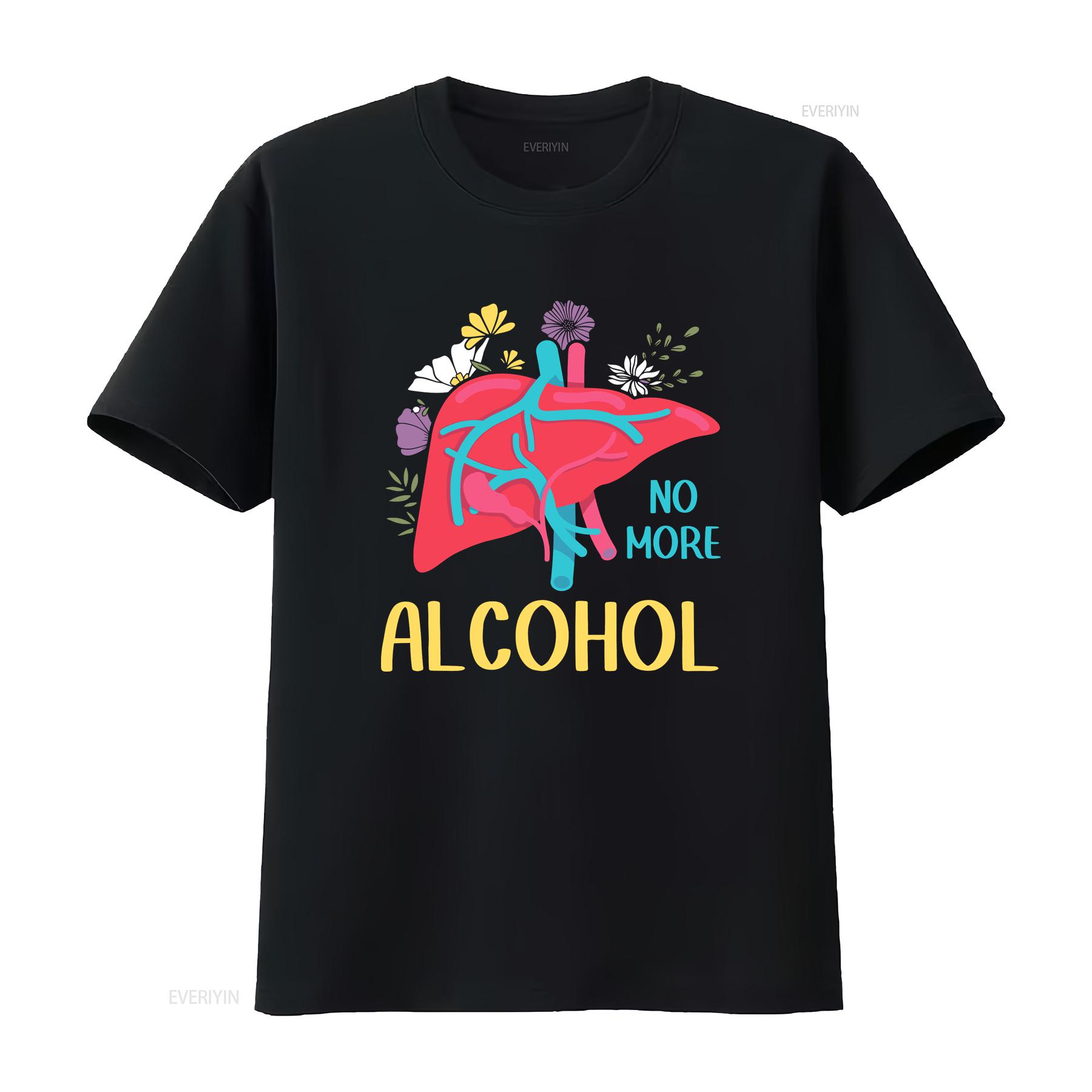 

No More Alcohol Liver Disease Awareness T Shirt vintage Washed Stylish graphic Breathable fashion Soft Casual Stretched Unisex 4XL