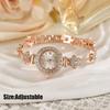 Round Dial Women Quartz Watch Slim Strap Rhinestone Watch Rhinestone Quartz Watch  Festival Gift