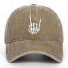 Embroidery Skeleton Hand Pattern Cotton Baseball Cap Low Profile Snap Back Trucker Dad Hat for Men And Women