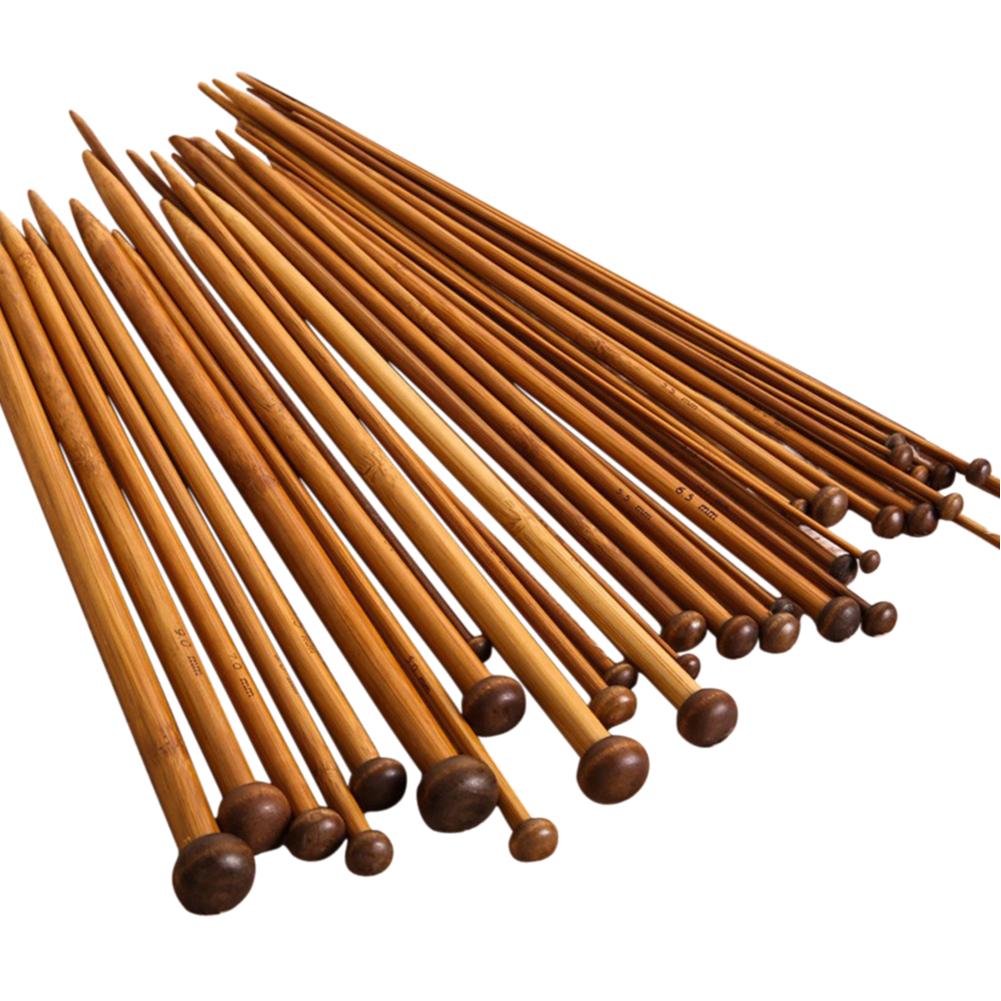 Bamboo Knitting Needles Set Double/single Pointed Circular Knitting Rod Set 36/55/75 Pcs,14/20/25cm Weaving Needles Tools Kits