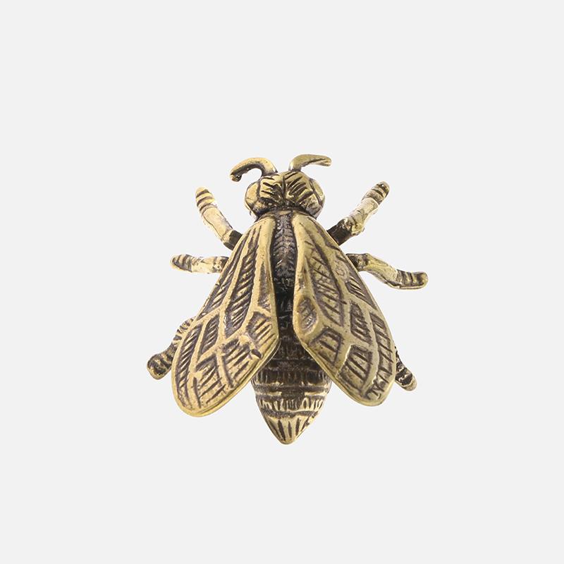 Creative Retro Bee Brass Handle Vintage Single Hole Cabinet Door Knobs Gold Furniture Hardware Wardrobe Drawer Pulls Dresser