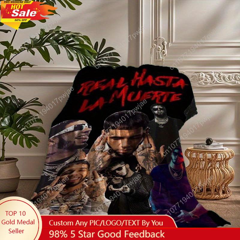 Real Hasta La Muerte Poster Flannel Blanket Soft Flannel, Suitable for Sofa Bed Travel Camping - Machine Custom Blankets