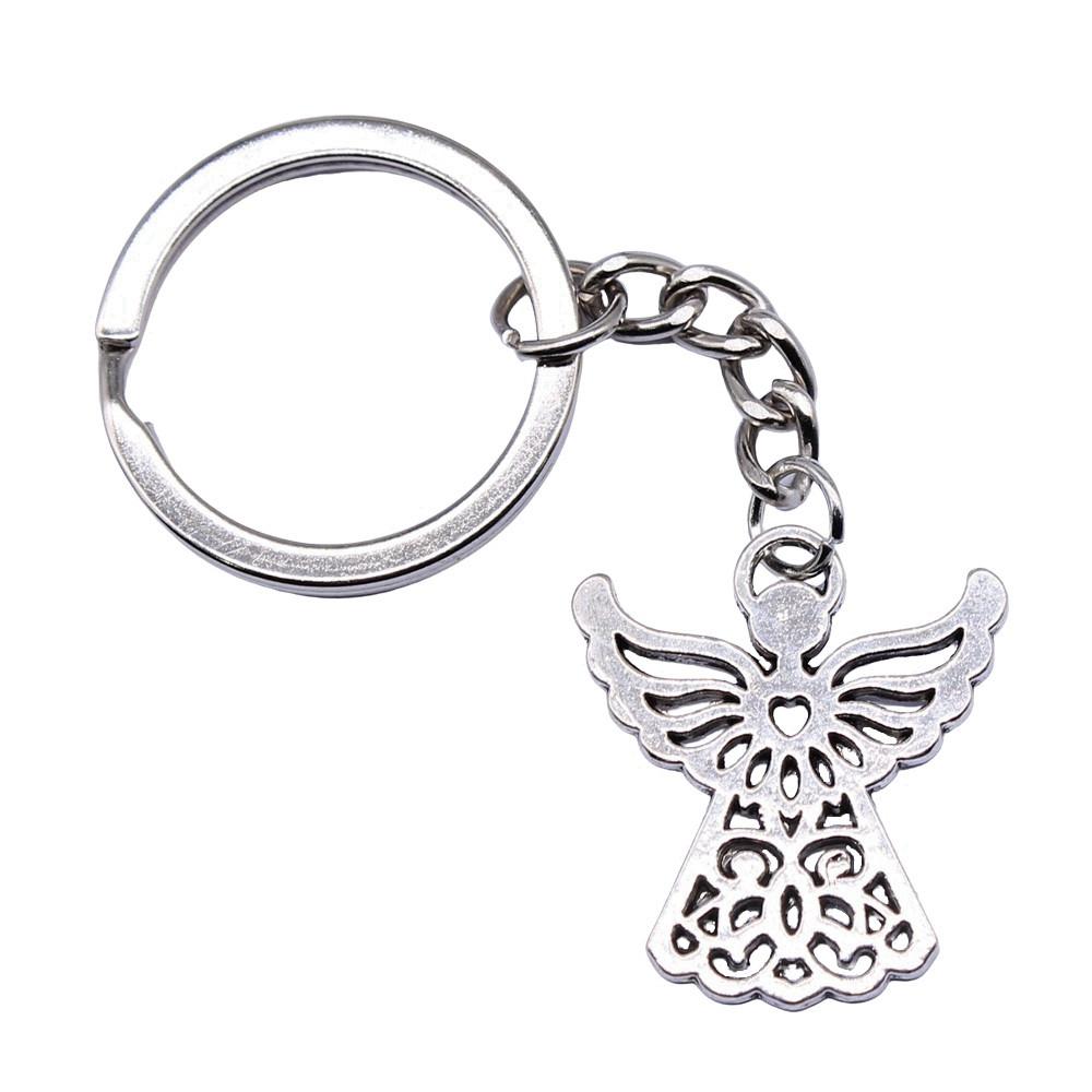 Angel Keychain Wings Charm For Students Protection Key Ring 28mm