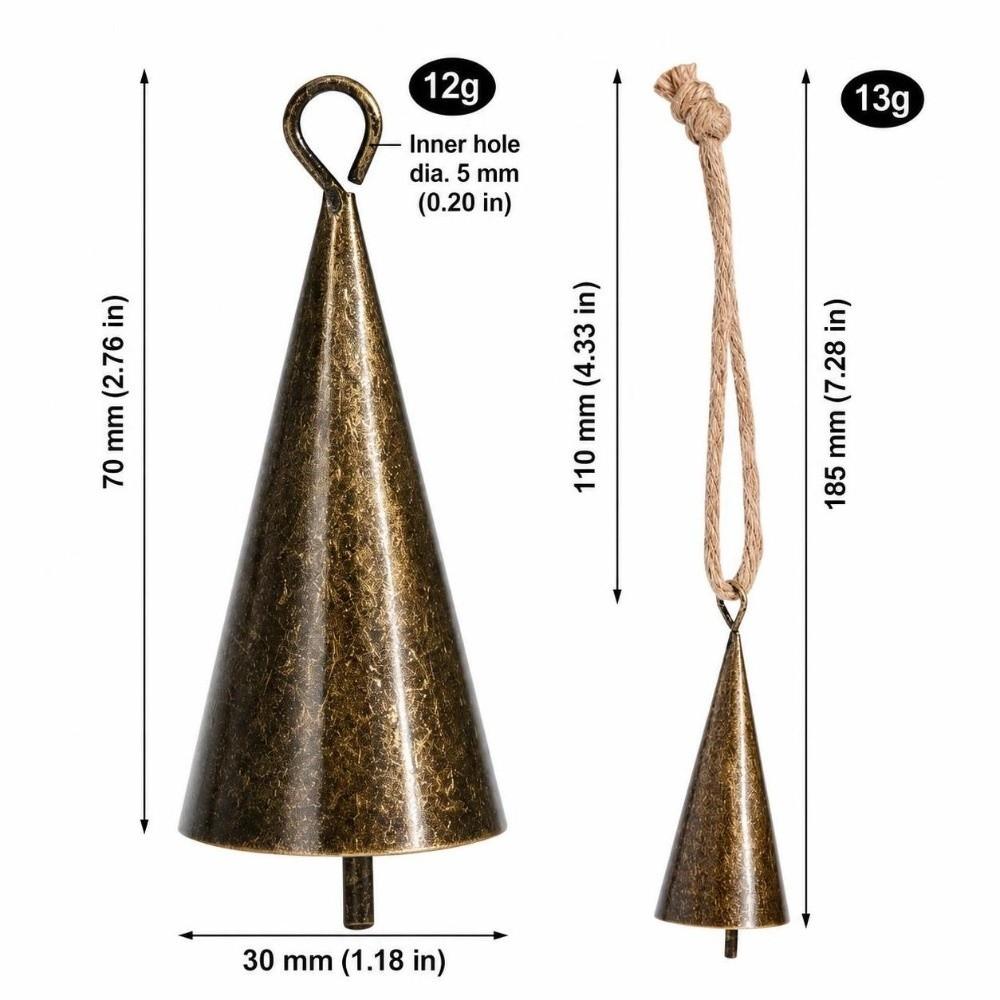 Hangable Christmas Cone Metal Bell Conical Craft Bell New Hanging Bell  Festival Ornament