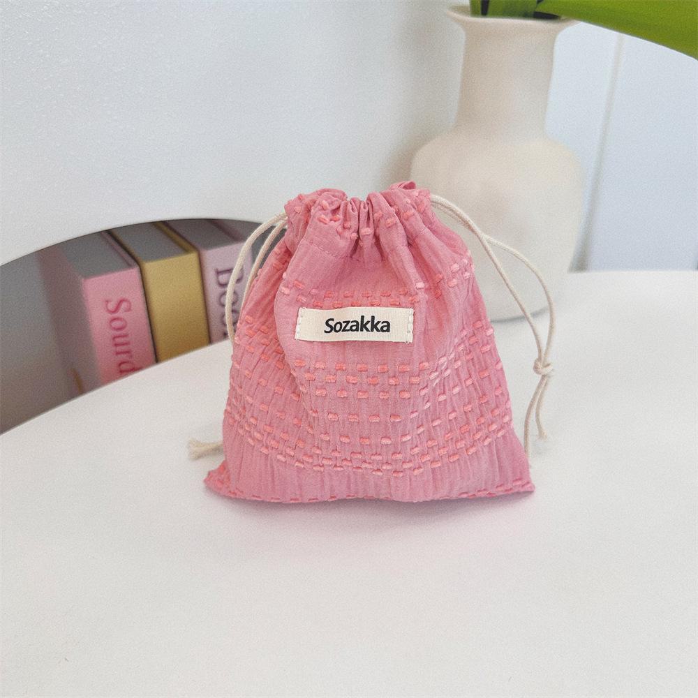 Cute Drawstring Storage Bag – Fresh Summer Small Cloth Bag for Sundries, Lipstick, or Travel Essentials
