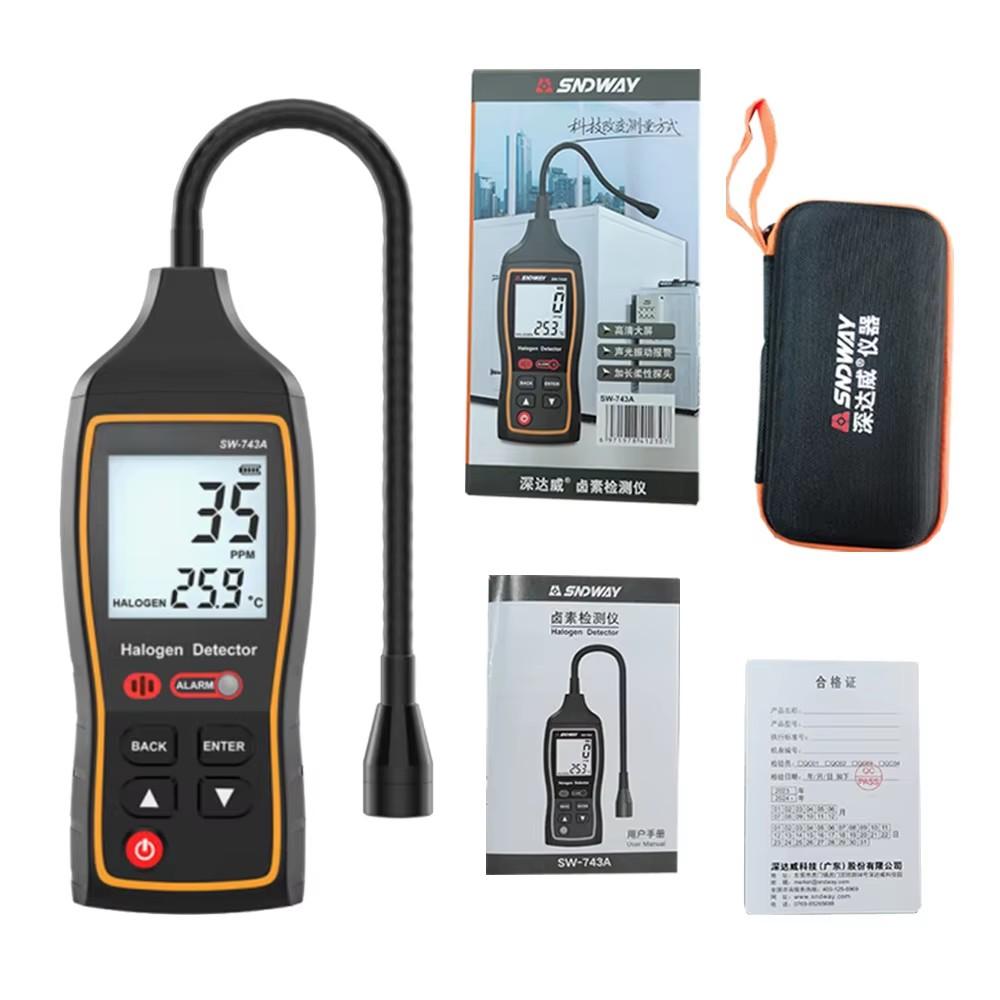 Electronic Air Conditioning 0-1000PPM Refrigerant Leak Tester LCD Display & Sound-Light-Vibration AlarmFreon Maintenance Leak Halogen Gas Detector