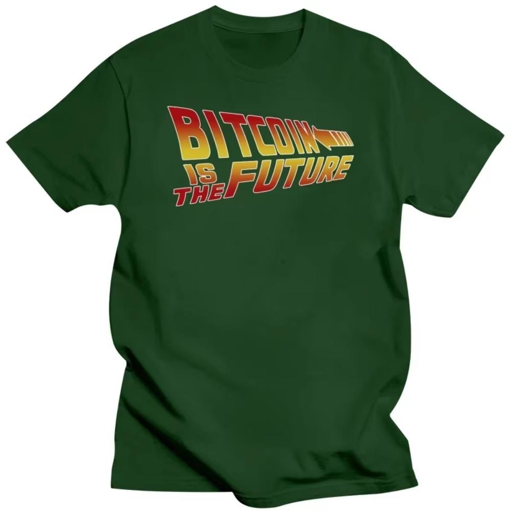 Cool Bitcoin Is The Future T Shirt Men O-neck Short Sleeve BTC Crypto Currency Blockchain Tee Tops Cotton Streetwear Tshirt