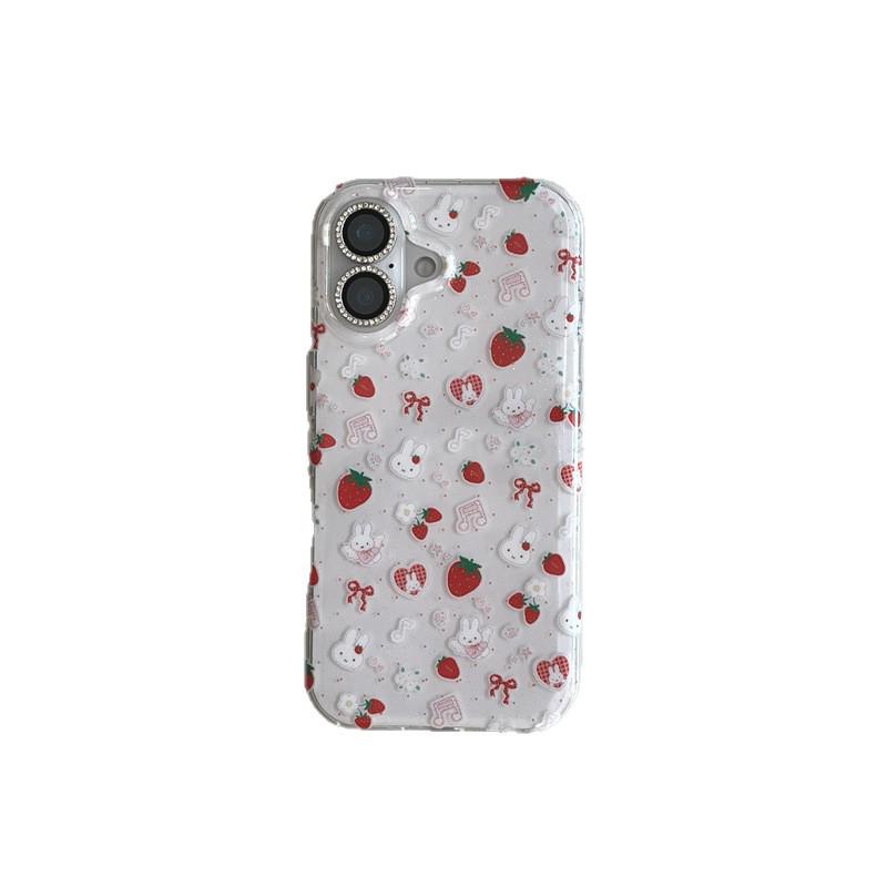 Musical Strawberry Rabbit iPhone Case for 17/16 Pro Max/15/14 Models - New Stylish Design