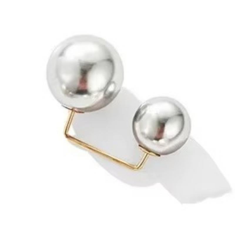 Women Fashion Tightening Waistband Pin 3Pcs/set Double Pearl Brooches Metal Lapel Pin Brooch Pins Sweater Shirt Cardigan Brooch