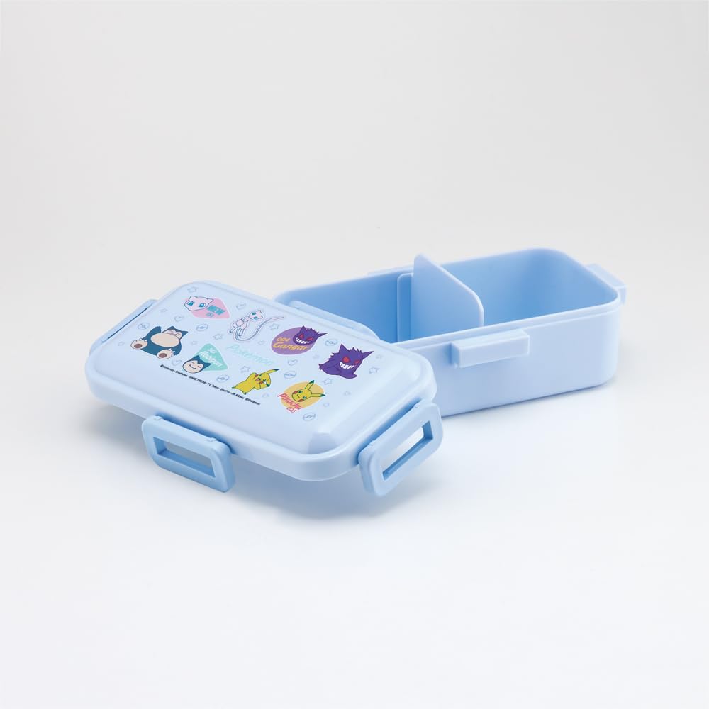 Skater Bento Single Made in with a Lock for Dishwasher and Microwave Colorful Box, 530ml, Tier, Japan, 4-Point Leak-Resistant Lunch, Safe, Pokémon