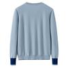 Early Autumn Women's Color Block Cashmere Cardigan - Round Neck, 9 Resin Buttons Sweater Coat