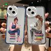 Read Book And Coffee Girl Clear Phone Case Cute Cover for iphone 13 14 12 11 Pro Max 7 8 Plus SE2 X XS XR Transparent Back Cover