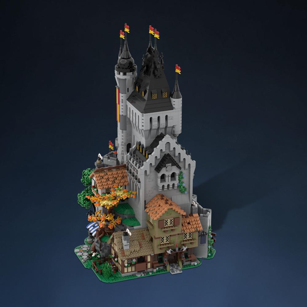 9649 PCS MOC Medieval The Lion Knights' High Tower Building Blocks Model Medieval Castle Architecture Bricks Assembly Toys Gifts