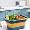 2026 Foldable Dish Basin Vegetable Washing Basket Outdoor Portable Sink Tub Dishpan Silicon Collapsible Drainer for Kitchen Camping