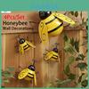 Metal Bee Wall Art Indoor And Outdoor 3d Sculpture For Garden And Bedroom Decorations