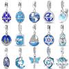 925 Silver Blue Series Easter Egg Globe Dolphin Charms Pendants For Women Fit Bracelet DIY Party Jewelry Gifts
