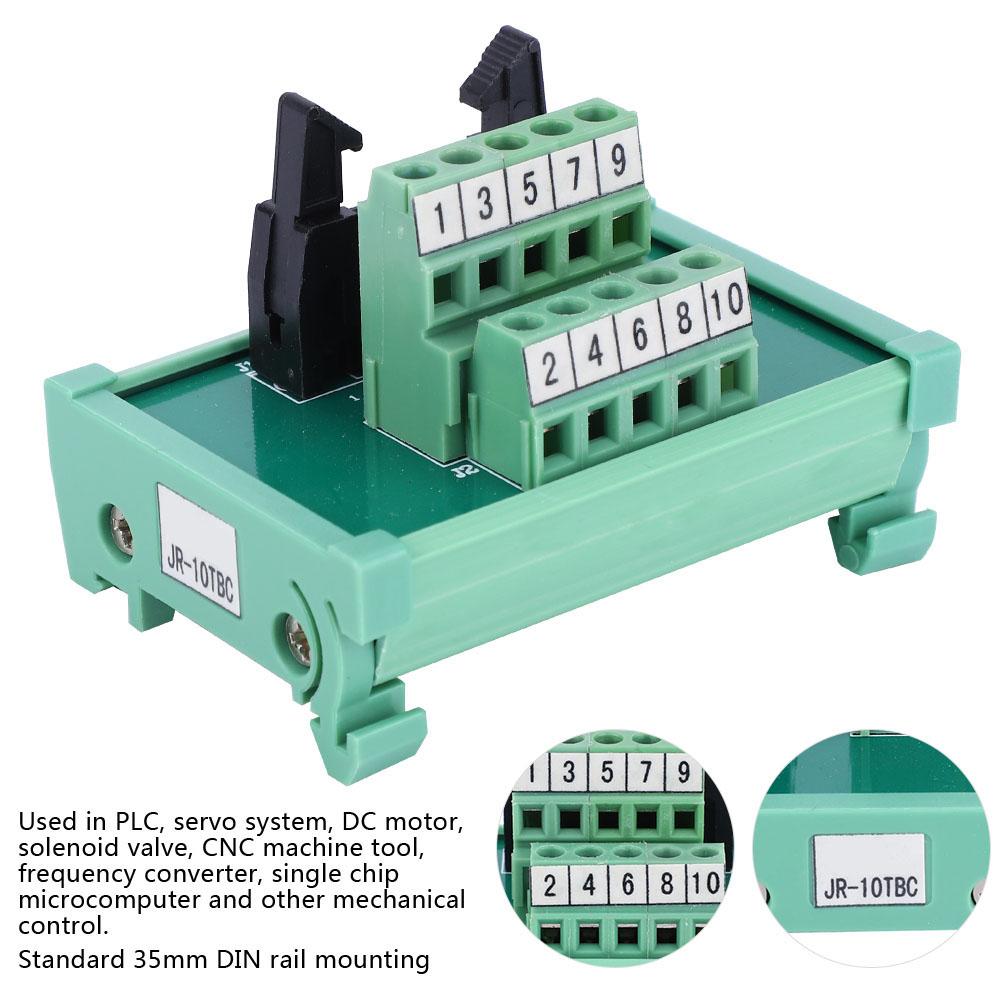 Placa Breakout PLC IDC10P Bloco Terminal Adaptador de Sinal Moard Módulo Adaptador PLC