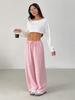 Women's Solid Color Drawstring Waist Knit Casual Pants