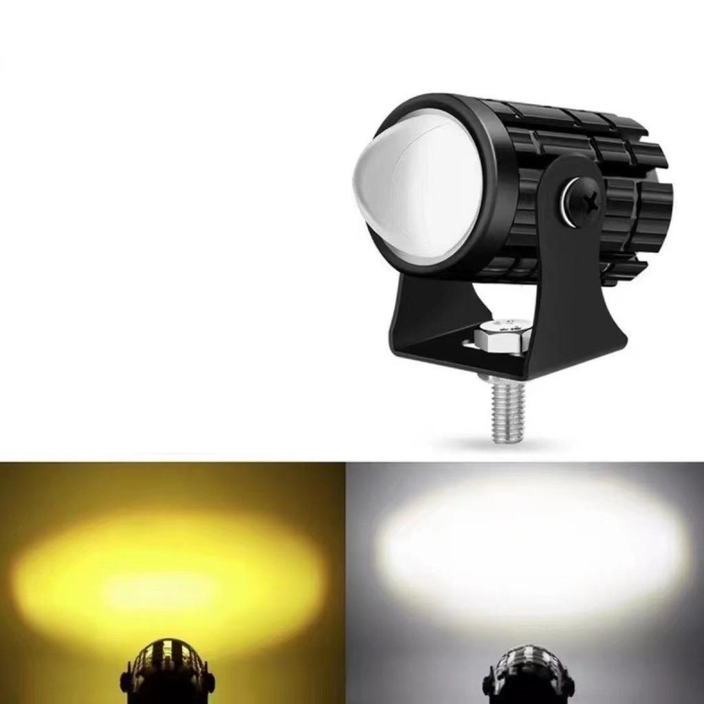 1/2PCS Universal Dual Color Spotlights Motorcycle LED Headlight Mini Driving Light Motorbike Truck Trailer Off-road Accessories