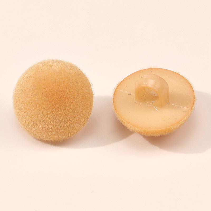 Colored Half-Round Flocked Mushroom Buttons: Plastic Sweater, Cardigan & Children's Decorative Accessories