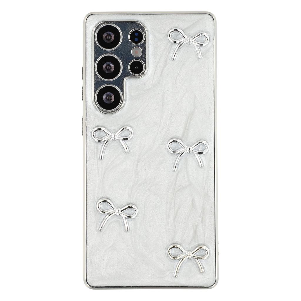 For Samsung Galaxy S23 Ultra Case Electroplated Epoxy Metal Decor TPU + Acrylic Phone Cover Precise Cutouts