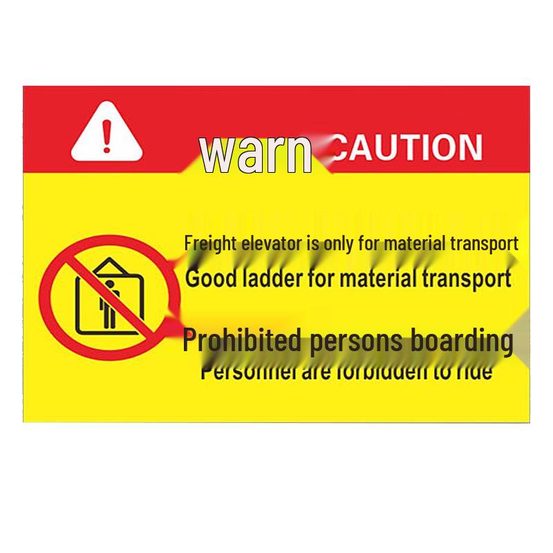 Cargo Lift Warning Sign