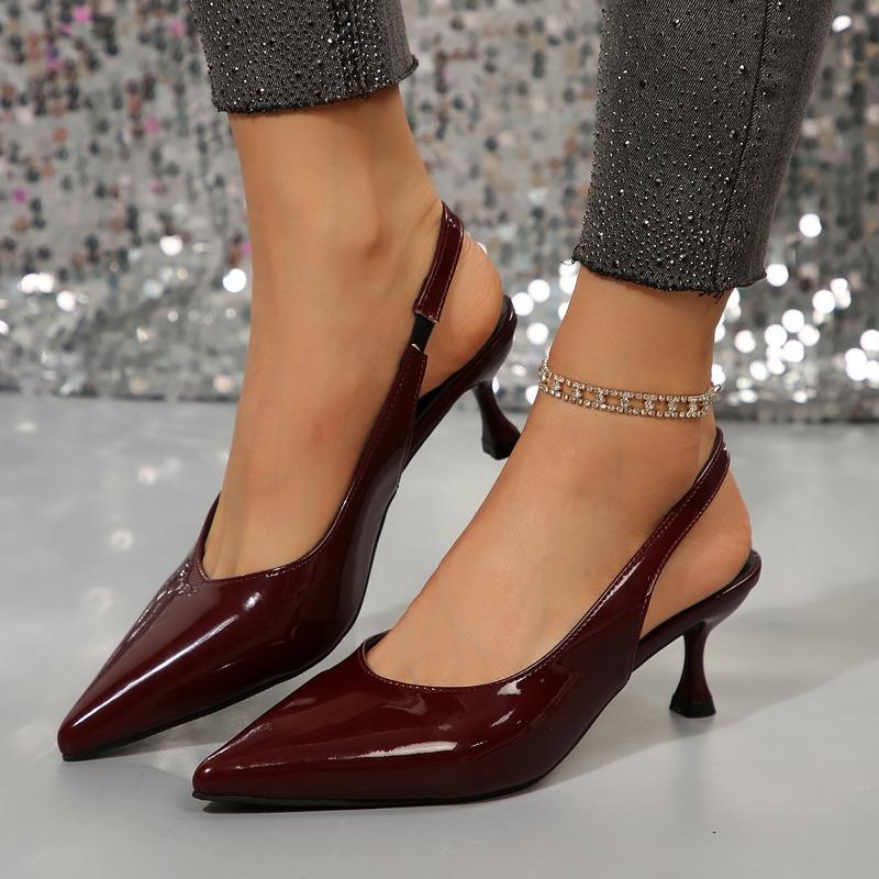 Fashion New in 2025 Pumps Footwear Elegant Women Heeled Shoes Fashion Buckle Strap Female Pointed Toe Slingbacks Ladies High Heels Shoes