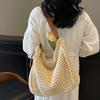 Beach Summer Bag for Women Mesh Woven Shoulder Bag Adjustable Strap Handbag Large Capacity Hobo Bag for Travel Vacation