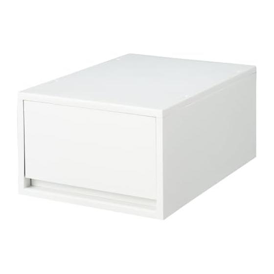 MUJI Small items storage case with recycled polypropylene, large, white gray, approx. width 26 x depth 37 x height 17.5 cm 84799709