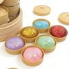 Kawaii Glitter Squeeze dumpling squishies Toy Steamed Bun Stress Relief Soft TPR Squishy with Steamer Box for Kids And Adults