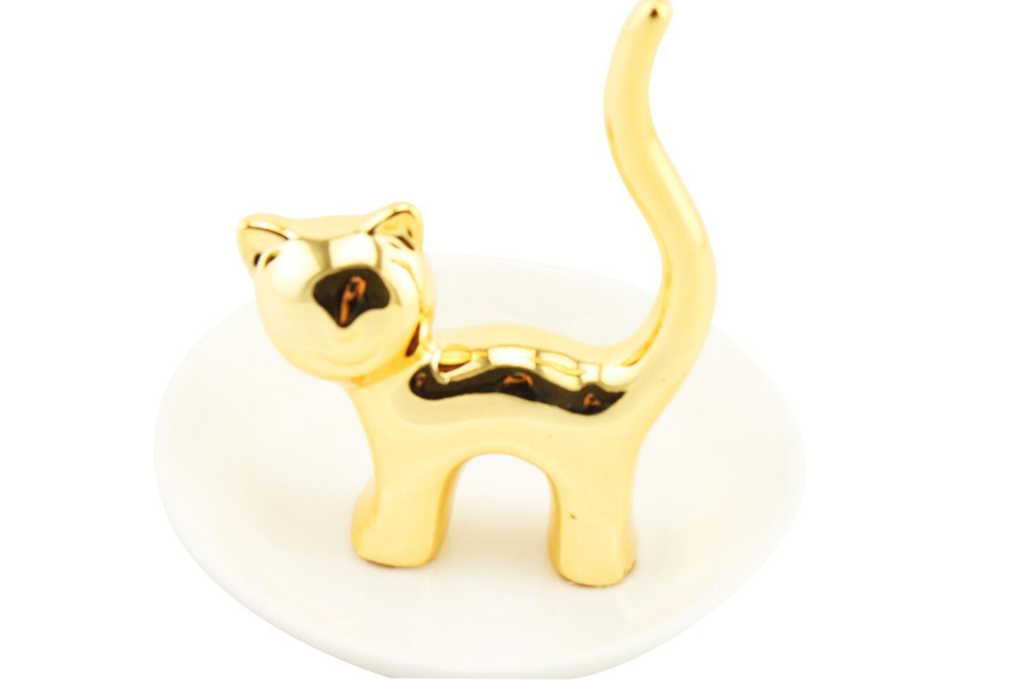 

Naissant Милая подставка для украшений в виде кошки с изогнутым хвостом-подставкой/аксессуаром (Золото) золотой