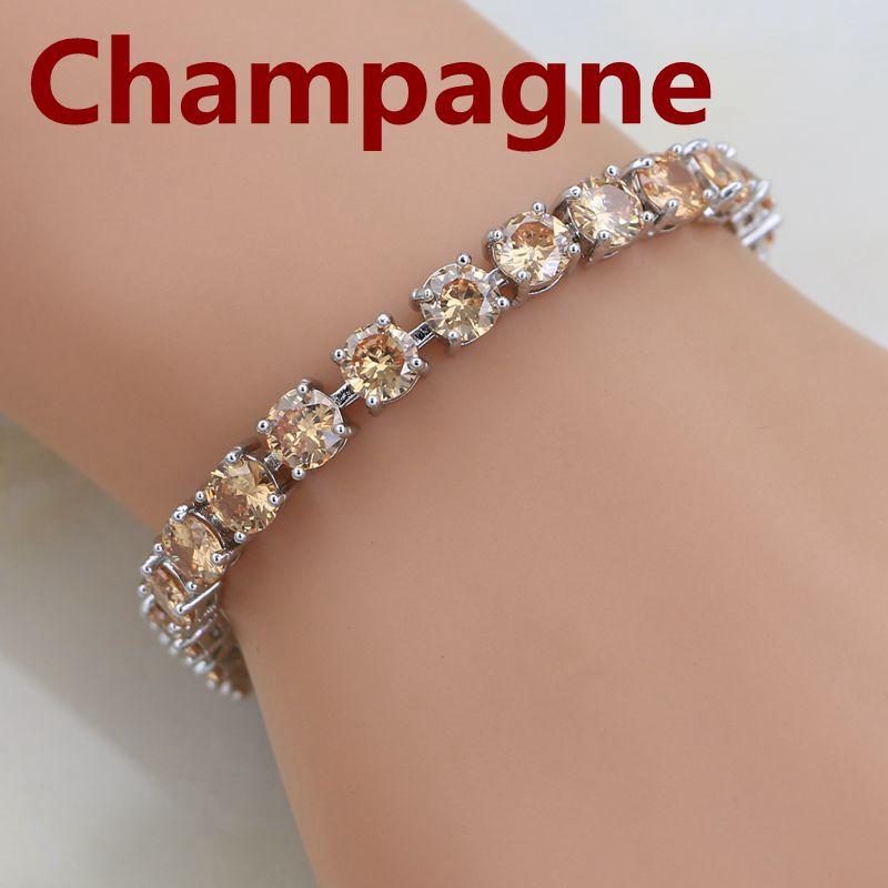 Gioielli in Argento 925 Bracciale a Catena Link con Granato Rosso Sposo e Zircone Bianco Creati 21cm Per Donne Scatola Regalo Gratuita