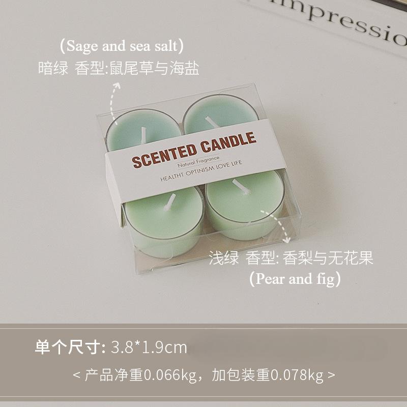 4Pcs/box INS Morandi Color Advanced Scented Candle Girls Bedroom Atmosphere Decoration Aromatherapy Candles Wedding Party Favor