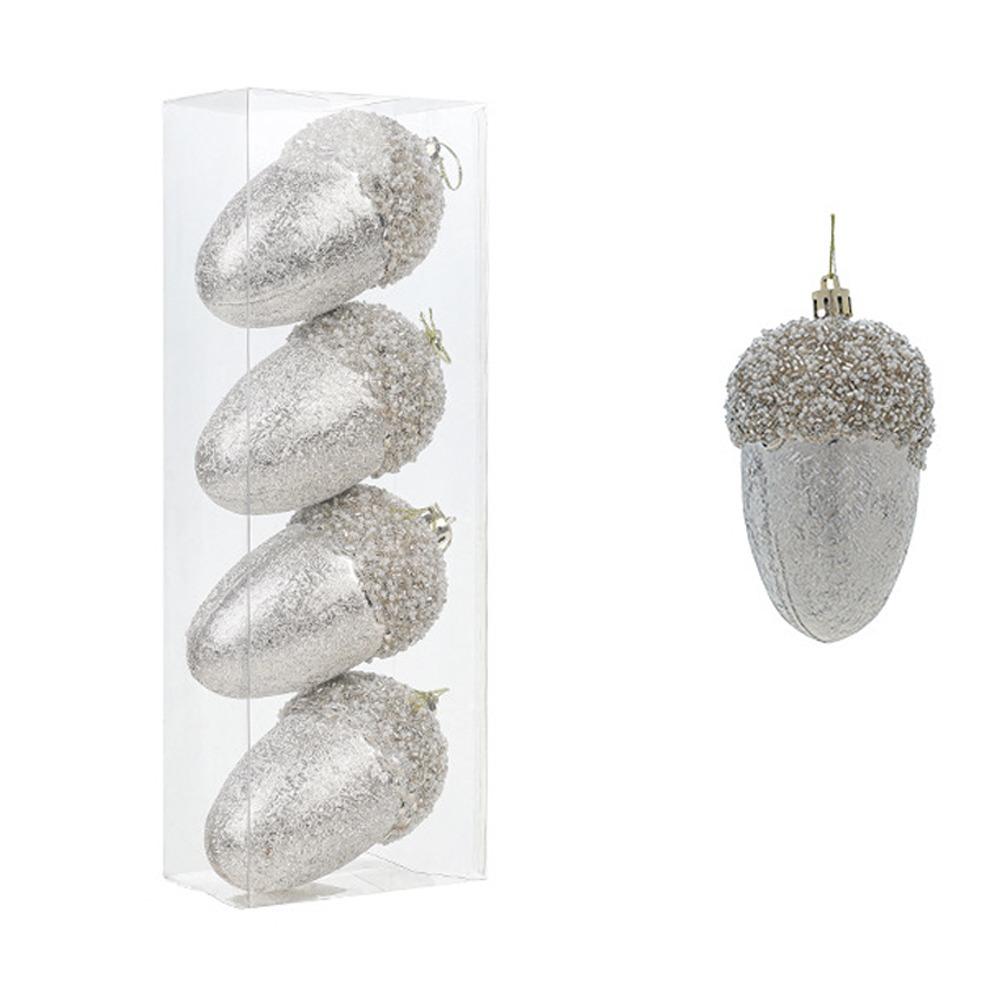 Light Gold Christmas Balls Pendants Plastic Shatterproof Xmas Tree Hanging Pendants Pinecone Merry Christmas Decor Hotel Mall