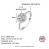 PERFANY Moissanite Ring For Women S925 Pure Silver Plated 18K White Gold Round Diamond Proposal Wedding High-end Jewelry