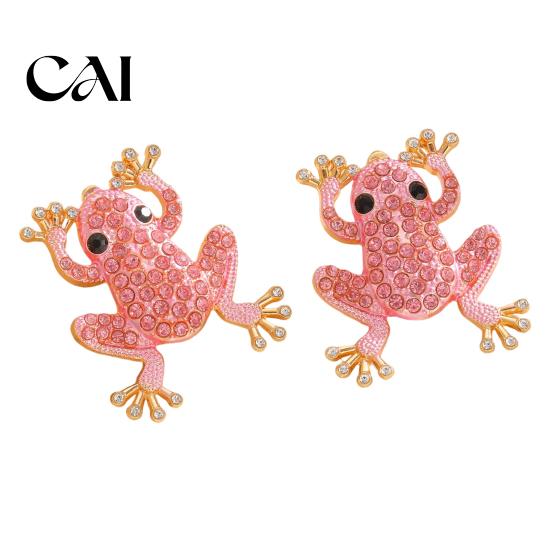 Unique Alloy Jewelry Frog for Women, Rhinestone Stud Earrings, Sparkly Cute Cool Personality Earrings Animal Brooch Pin, Vintage Boho Summer