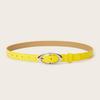 Simple Solid Color Oval Metal Buckle Decoration Women Casual Belt For Daily