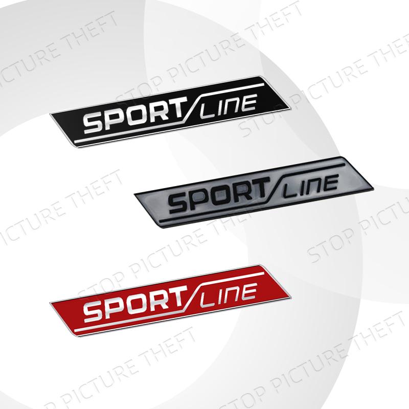 AAABV1 Metal Alloy Sport Line Logo Car Grille Badge Trunk Sticker Decoration Emblem For Skoda Fabia Octavia Citigo Rapid Kodiaq Karoq